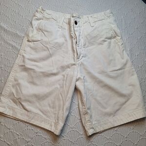Abercrombie & Fitch Chino Shorts 36 Mens Beige Button Fly Heavyweight Drawstring